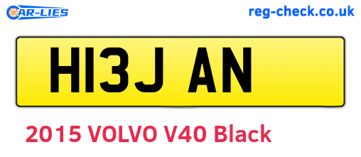 H13JAN are the vehicle registration plates.