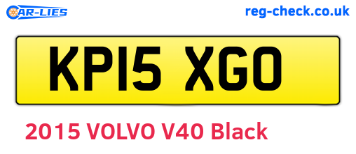 KP15XGO are the vehicle registration plates.