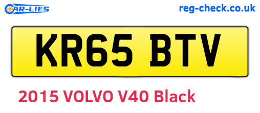 KR65BTV are the vehicle registration plates.