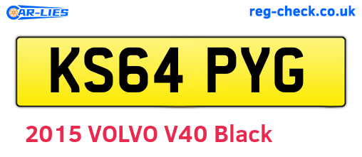 KS64PYG are the vehicle registration plates.