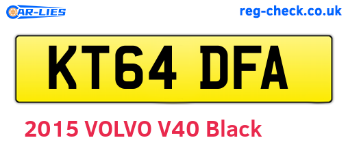 KT64DFA are the vehicle registration plates.