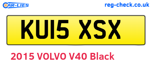 KU15XSX are the vehicle registration plates.