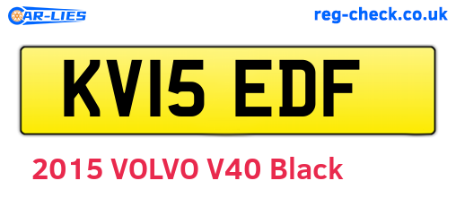 KV15EDF are the vehicle registration plates.