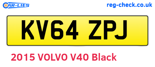KV64ZPJ are the vehicle registration plates.