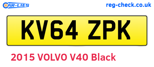 KV64ZPK are the vehicle registration plates.