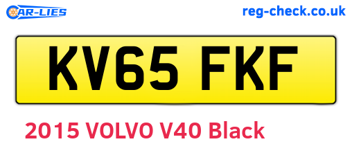 KV65FKF are the vehicle registration plates.
