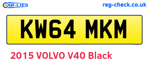 KW64MKM are the vehicle registration plates.