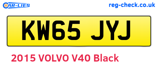 KW65JYJ are the vehicle registration plates.