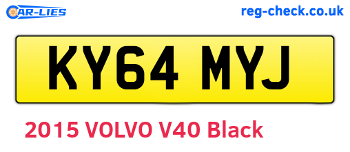KY64MYJ are the vehicle registration plates.