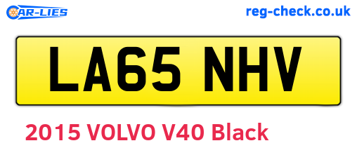 LA65NHV are the vehicle registration plates.