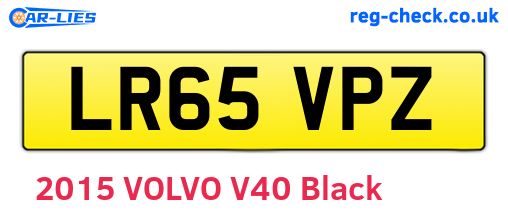 LR65VPZ are the vehicle registration plates.