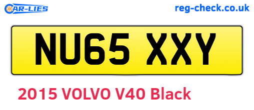 NU65XXY are the vehicle registration plates.