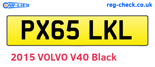 PX65LKL are the vehicle registration plates.