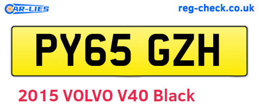 PY65GZH are the vehicle registration plates.