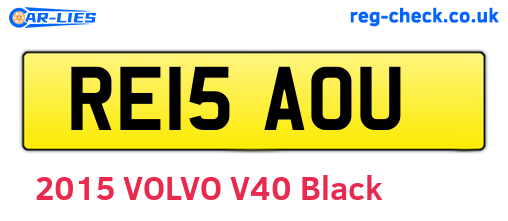 RE15AOU are the vehicle registration plates.