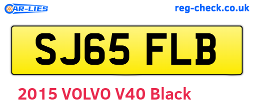 SJ65FLB are the vehicle registration plates.