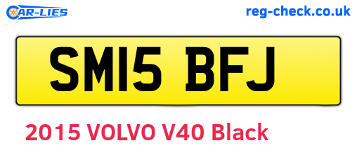 SM15BFJ are the vehicle registration plates.