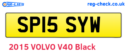 SP15SYW are the vehicle registration plates.