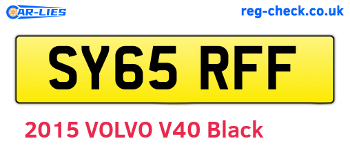 SY65RFF are the vehicle registration plates.