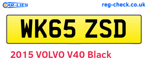 WK65ZSD are the vehicle registration plates.