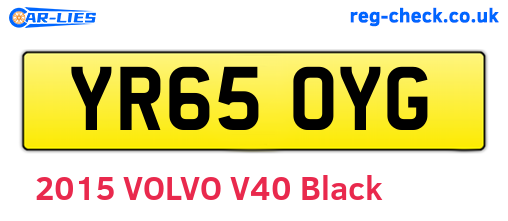 YR65OYG are the vehicle registration plates.