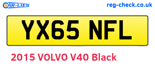 YX65NFL are the vehicle registration plates.