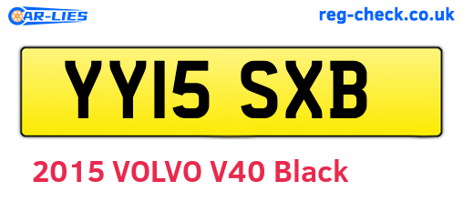 YY15SXB are the vehicle registration plates.