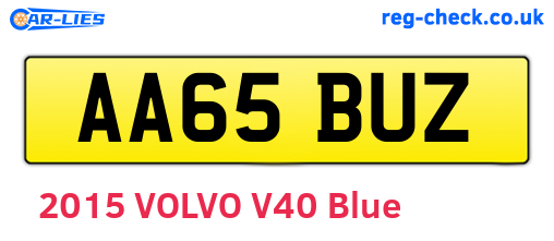 AA65BUZ are the vehicle registration plates.