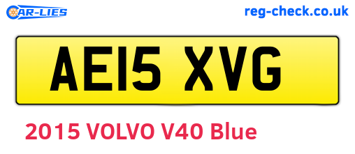 AE15XVG are the vehicle registration plates.