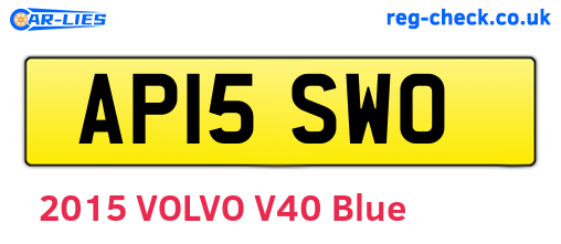AP15SWO are the vehicle registration plates.