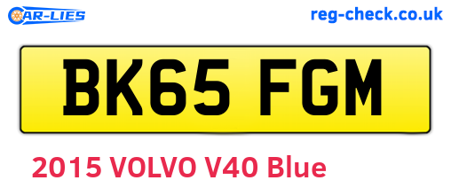 BK65FGM are the vehicle registration plates.