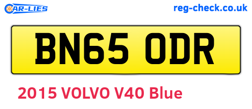 BN65ODR are the vehicle registration plates.