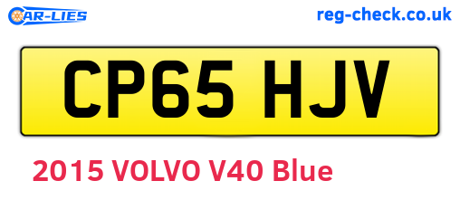 CP65HJV are the vehicle registration plates.