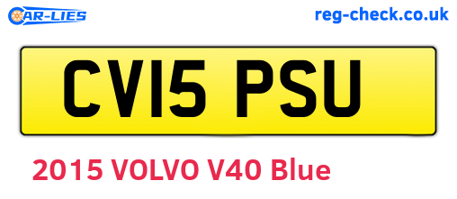 CV15PSU are the vehicle registration plates.
