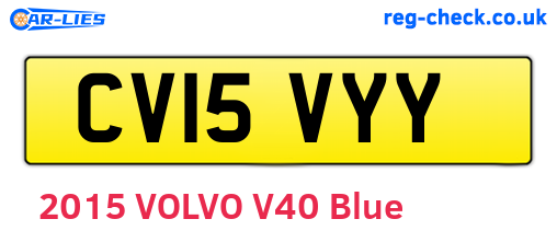 CV15VYY are the vehicle registration plates.