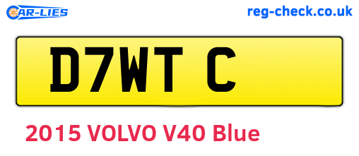 D7WTC are the vehicle registration plates.