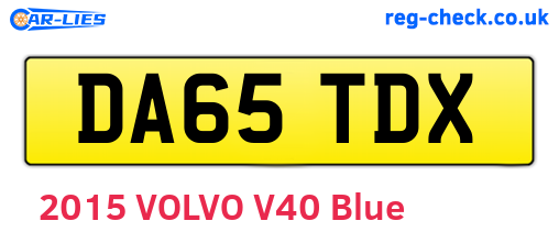 DA65TDX are the vehicle registration plates.