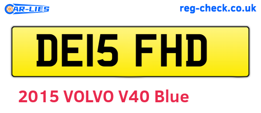 DE15FHD are the vehicle registration plates.