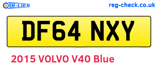 DF64NXY are the vehicle registration plates.