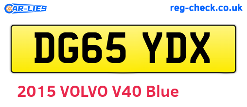 DG65YDX are the vehicle registration plates.