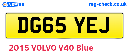 DG65YEJ are the vehicle registration plates.