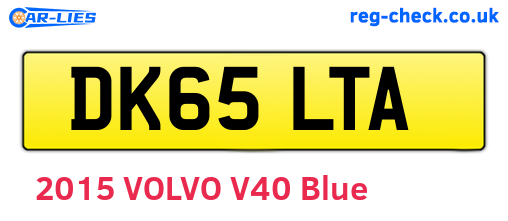DK65LTA are the vehicle registration plates.