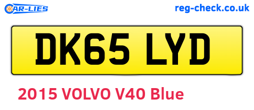 DK65LYD are the vehicle registration plates.