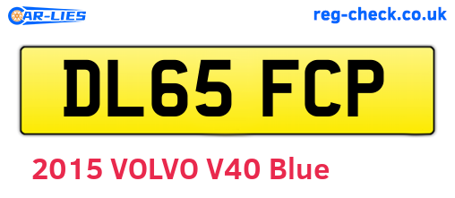 DL65FCP are the vehicle registration plates.