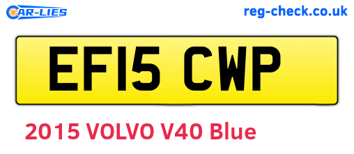 EF15CWP are the vehicle registration plates.