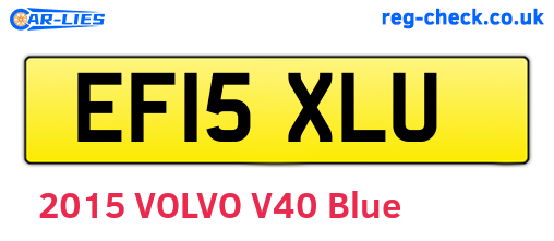 EF15XLU are the vehicle registration plates.