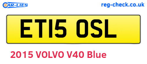 ET15OSL are the vehicle registration plates.
