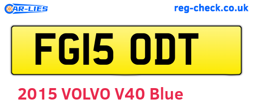 FG15ODT are the vehicle registration plates.