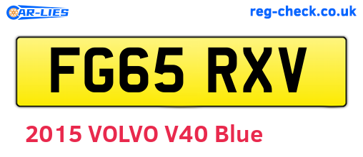 FG65RXV are the vehicle registration plates.