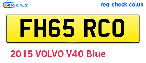 FH65RCO are the vehicle registration plates.